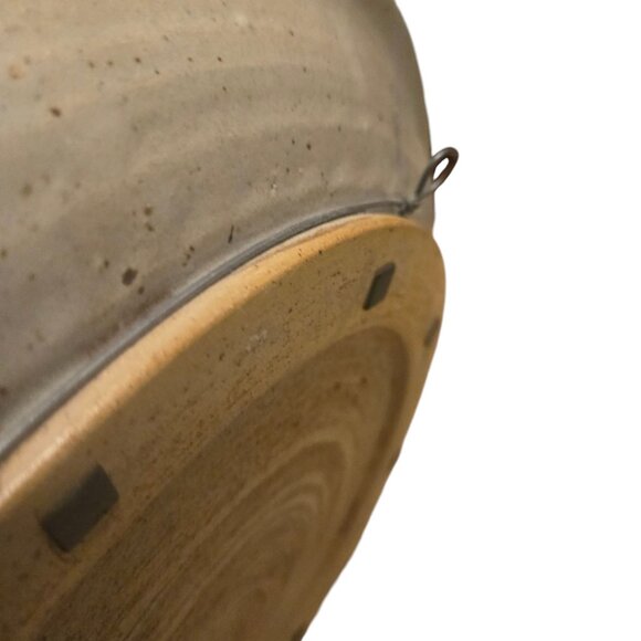 Stoneware Pottery Wall Art Plate Abstract Design Signed Handmade Neutral Tones - Picture 4 of 16